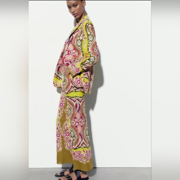 Zara Linen Paisley Pants (XS) - Picture 4 of 10